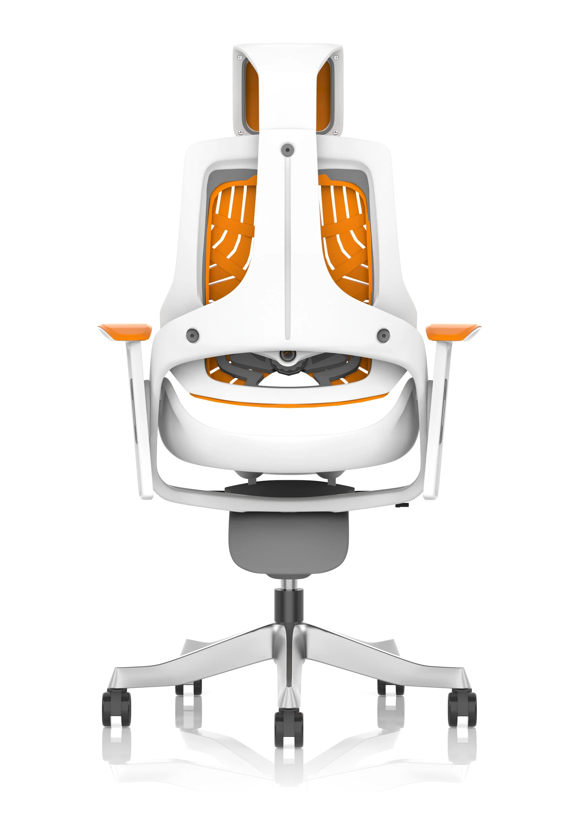Zure High Back White Shell Elastomer Executive Office Chair with Arms