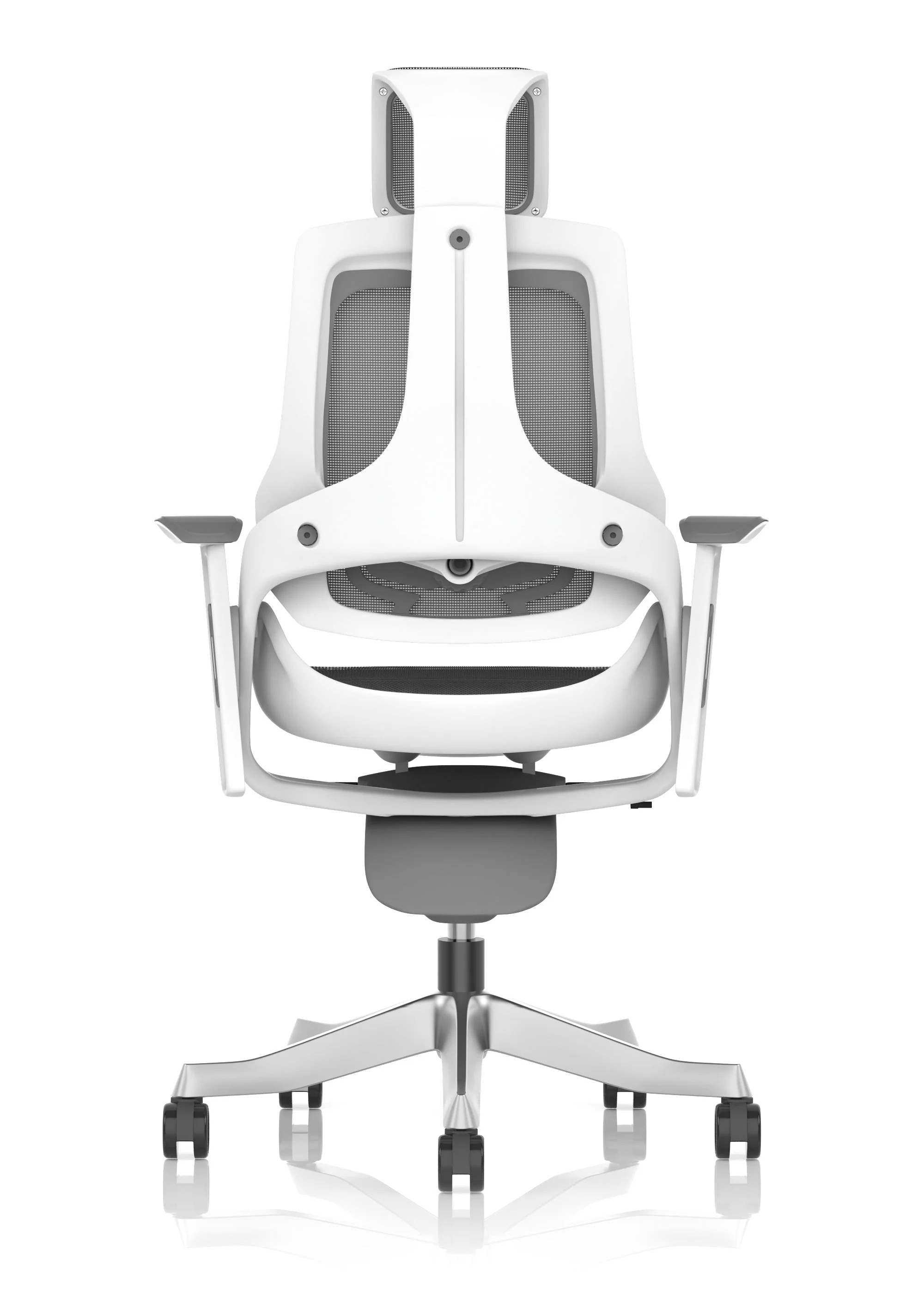 Zure High Back White Shell Mesh Executive Office Chair with Arms